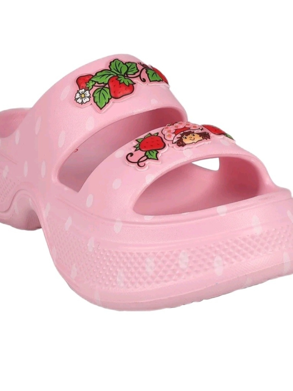 Strawberry Shortcake Womens Double Strap Platform Sandals
